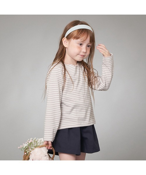 Lycee mine（リセマイン）の「フライスボーダースカラップTシャツ＆ストレッチキュロットパンツ（その他トップス・キッズ・ネイビー/ピンク/ミント/ベージュ系・110cm/100cm/120cm/130cm/150cm/140cm）」の7枚目の写真