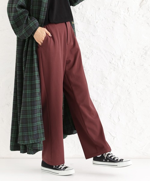 osharewalker（オシャレウォーカー）の「【廃盤】『裏微起毛センタープレスパンツ』（その他パンツ・レディース・ブルーパープル/ブラウン/グリーン/ピンク/ブラック・1/2）」の3枚目の写真