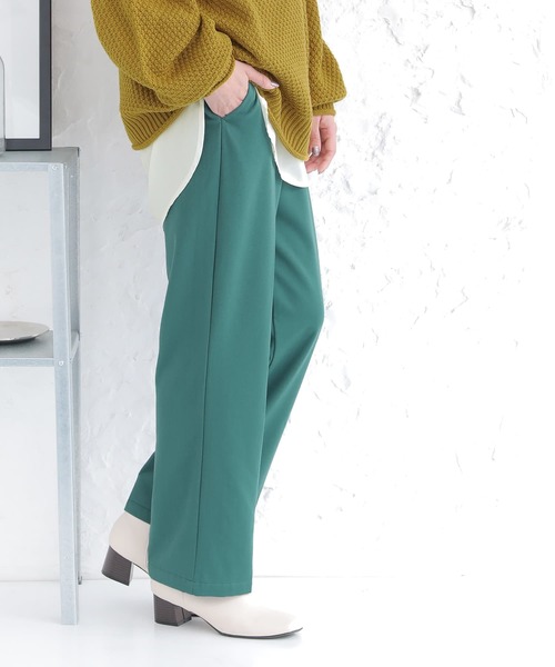 osharewalker（オシャレウォーカー）の「【廃盤】『裏微起毛センタープレスパンツ』（その他パンツ・レディース・ブルーパープル/ブラウン/グリーン/ピンク/ブラック・1/2）」の4枚目の写真