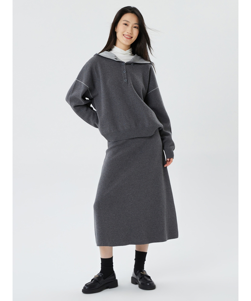 GAP(ギャップ)の「マキシ ニットスカート (セットアップ対応)(スカート・レディース・その他/ネイビー/ブラウン/グレー・L/M/XXS/XS/S)」の18枚目の写真