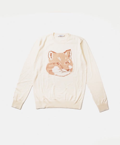 Maison Kitsune（メゾンキツネ）の「MAISON KITSUNE FOX HEAD CREW KNIT メゾン キツネ フォックスヘッド クルー ニット（ニット/セーター・レディース・オフホワイト・SMALL/MEDIUM/LARGE/X-LARGE/X-SMALL）」の4枚目の写真
