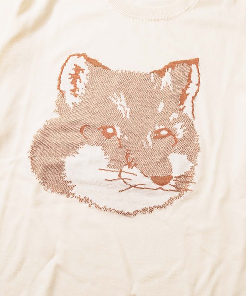 Maison Kitsune（メゾンキツネ）の「MAISON KITSUNE FOX HEAD CREW KNIT メゾン キツネ フォックスヘッド クルー ニット（ニット/セーター・レディース・オフホワイト・SMALL/MEDIUM/LARGE/X-LARGE/X-SMALL）」の5枚目の写真