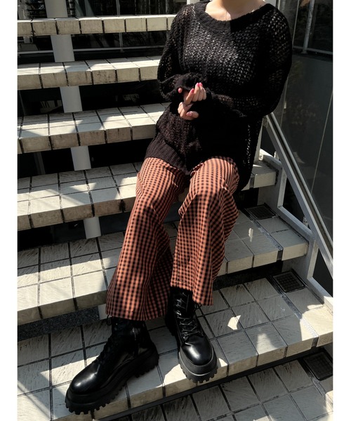 WC（ダブル シー）の「カラーメッシュニット（ニット/セーター・レディース・ホワイト/ブラック/パープル/オレンジ/グリーン・FREE）」の22枚目の写真