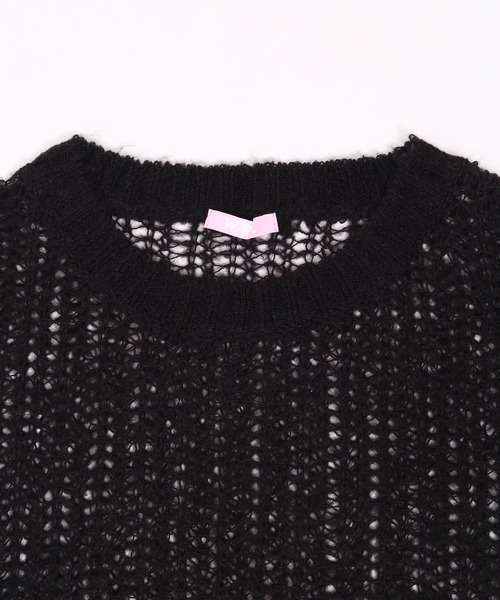 WC（ダブル シー）の「カラーメッシュニット（ニット/セーター・レディース・ホワイト/ブラック/パープル/オレンジ/グリーン・FREE）」の12枚目の写真