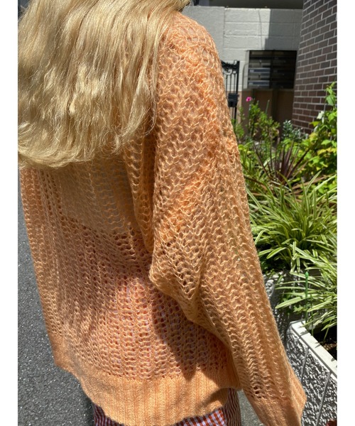 WC（ダブル シー）の「カラーメッシュニット（ニット/セーター・レディース・ホワイト/ブラック/パープル/オレンジ/グリーン・FREE）」の7枚目の写真