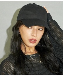 同色刺繍シンプルキャップ