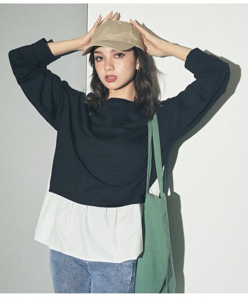 ANAP（アナップ）の「同色刺繍シンプルキャップ（キャップ・レディース・ベージュ/ブラック・FREE）」の3枚目の写真