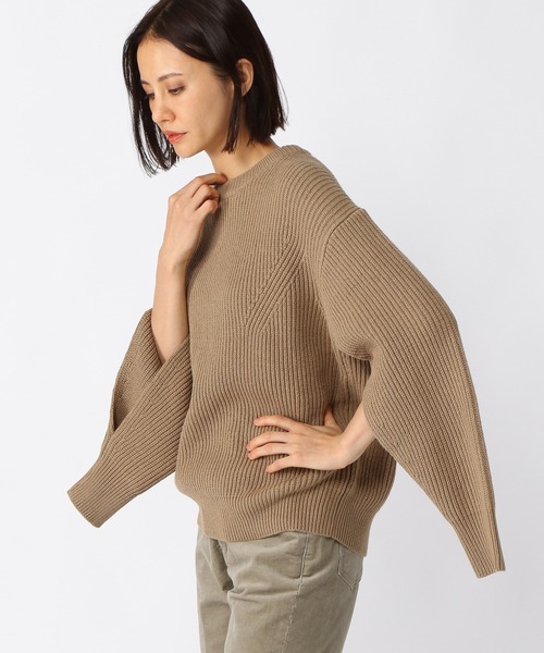 BARNYARDSTORM(バンヤードストーム)の「BARNYARDSTORM / スリーブスリットニット(ニット/セーター・レディース・ブラック/ベージュ・0/1)」の9枚目の写真