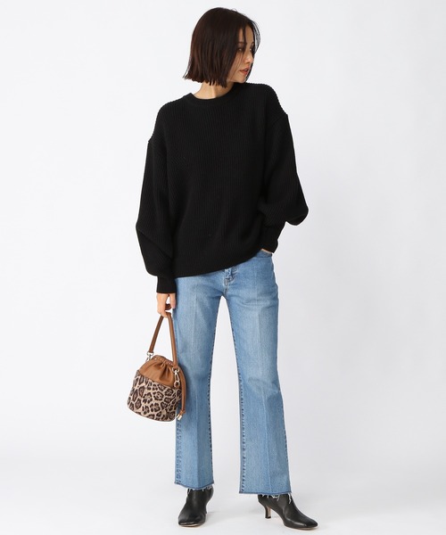 BARNYARDSTORM(バンヤードストーム)の「BARNYARDSTORM / スリーブスリットニット(ニット/セーター・レディース・ブラック/ベージュ・0/1)」の8枚目の写真