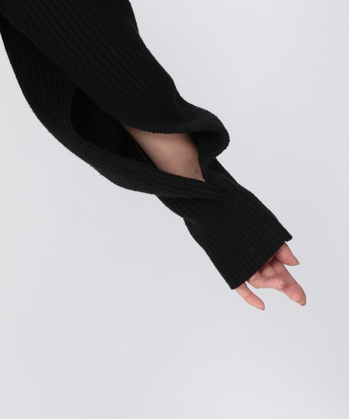 BARNYARDSTORM(バンヤードストーム)の「BARNYARDSTORM / スリーブスリットニット(ニット/セーター・レディース・ブラック/ベージュ・0/1)」の22枚目の写真