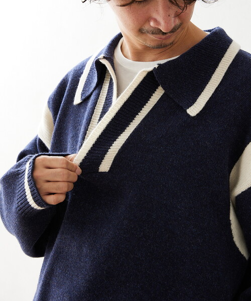 JOURNAL STANDARD relume(ジャーナルスタンダード レリューム)の「CALIFORNIA SAILOR カラーニット(ニット/セーター・メンズ・チャコールグレー/ネイビー/ブラウン・MEDIUM/LARGE)」の11枚目の写真