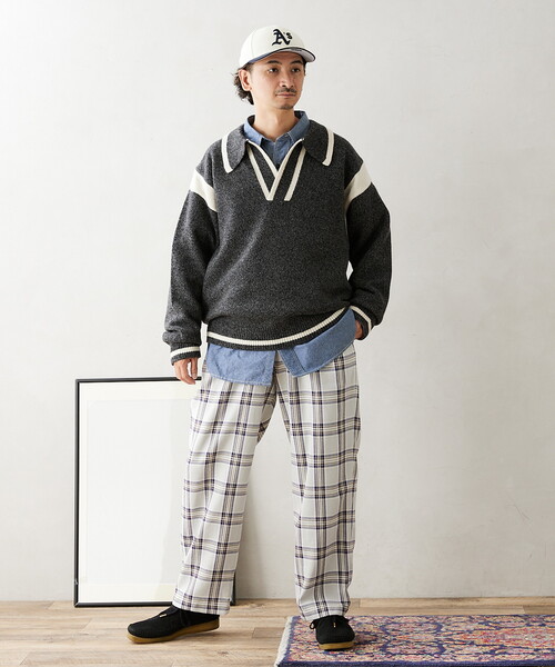 JOURNAL STANDARD relume(ジャーナルスタンダード レリューム)の「CALIFORNIA SAILOR カラーニット(ニット/セーター・メンズ・チャコールグレー/ネイビー/ブラウン・MEDIUM/LARGE)」の16枚目の写真