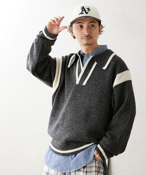 JOURNAL STANDARD relume(ジャーナルスタンダード レリューム)の「CALIFORNIA SAILOR カラーニット(ニット/セーター・メンズ・チャコールグレー/ネイビー/ブラウン・MEDIUM/LARGE)」の18枚目の写真