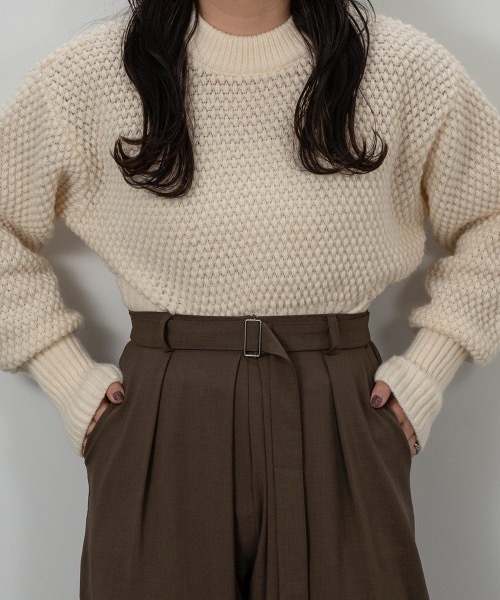 lawgy(ラウジー)の「grain pattern knit(ニット/セーター・レディース・グリーン/アイボリー/ベージュ系その他・FREE)」の14枚目の写真