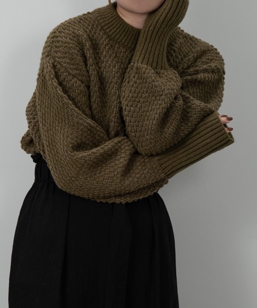 lawgy(ラウジー)の「grain pattern knit(ニット/セーター・レディース・グリーン/アイボリー/ベージュ系その他・FREE)」の11枚目の写真