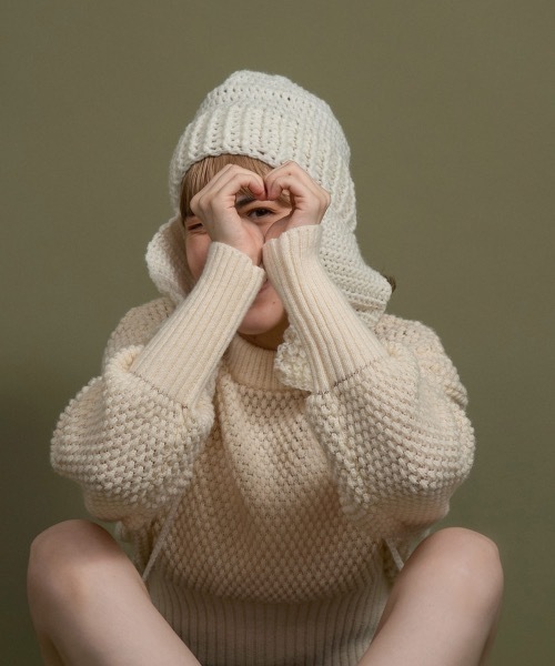 lawgy(ラウジー)の「grain pattern knit(ニット/セーター・レディース・グリーン/アイボリー/ベージュ系その他・FREE)」の9枚目の写真
