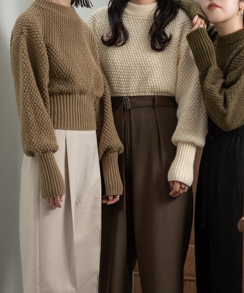 lawgy(ラウジー)の「grain pattern knit(ニット/セーター・レディース・グリーン/アイボリー/ベージュ系その他・FREE)」の10枚目の写真