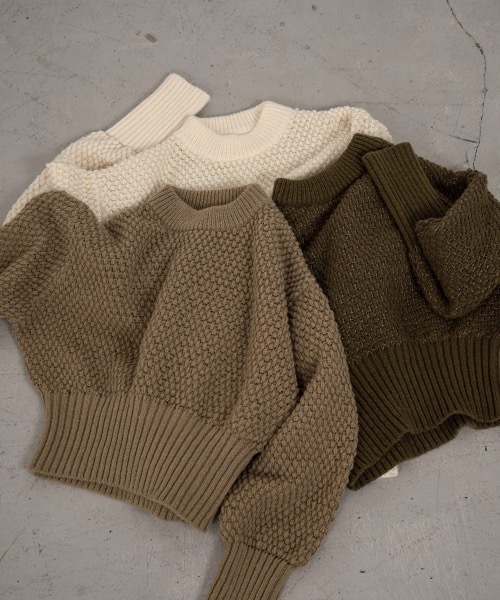lawgy(ラウジー)の「grain pattern knit(ニット/セーター・レディース・グリーン/アイボリー/ベージュ系その他・FREE)」の12枚目の写真