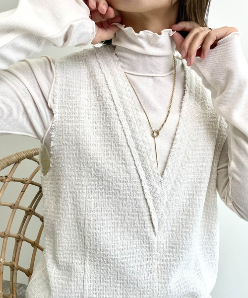 MLI'A（エムリア）の「ハイネックメロウトップス（Tシャツ/カットソー・レディース・オフホワイト/ブラック/ブラウン/ピンク・M）」の14枚目の写真