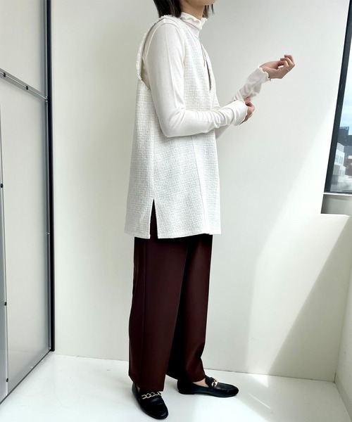 MLI'A（エムリア）の「ハイネックメロウトップス（Tシャツ/カットソー・レディース・オフホワイト/ブラック/ブラウン/ピンク・M）」の10枚目の写真