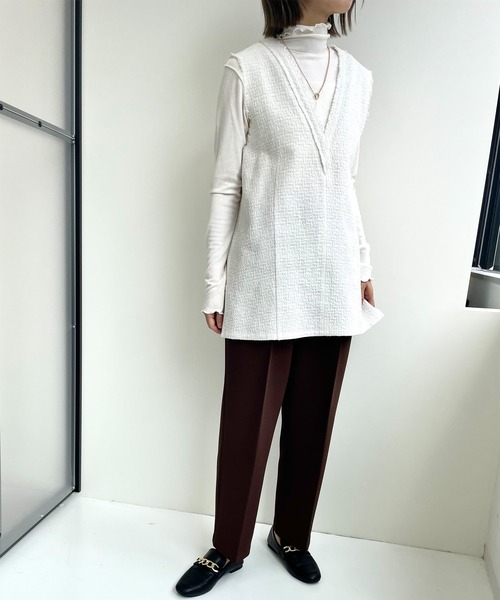 MLI'A（エムリア）の「ハイネックメロウトップス（Tシャツ/カットソー・レディース・オフホワイト/ブラック/ブラウン/ピンク・M）」の13枚目の写真