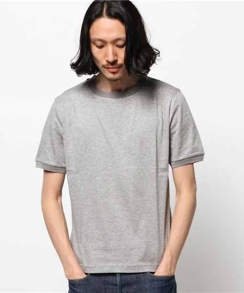 EDIFICE（エディフィス）の「◇ラインリブ クルーS/S（Tシャツ/カットソー・メンズ・ホワイト/ネイビー/グレー・44/48/46/50）」の11枚目の写真