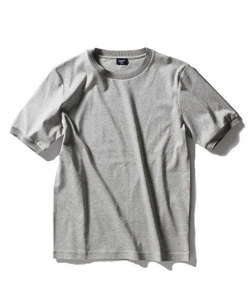 EDIFICE（エディフィス）の「◇ラインリブ クルーS/S（Tシャツ/カットソー・メンズ・ホワイト/ネイビー/グレー・44/48/46/50）」の12枚目の写真