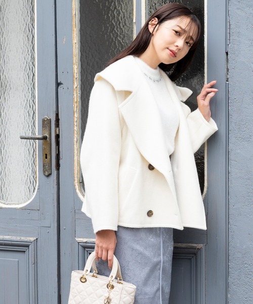 シャギービッグカラーショートコート ステンカラーコート Misch Masch ミッシュマッシュ のファッション通販 Zozotown