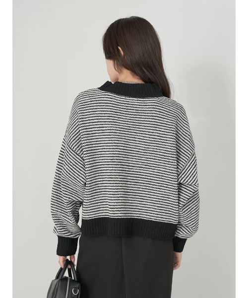 earth music&ecology（アースミュージックアンドエコロジー）の「モールヤーンショートニット knit（ニット/セーター・レディース・グリーン/オフホワイト/グレー/マスタード/ボルドー・FREE）」の10枚目の写真