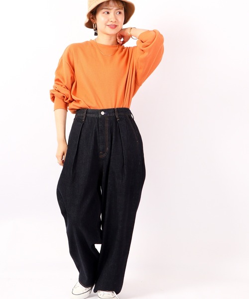 FUNALIVE(ファンアライブ)の「cotopone F/タックペグトップデニムパンツ(デニムパンツ・レディース・インディゴブルー/ネイビー系・2/1)」の7枚目の写真