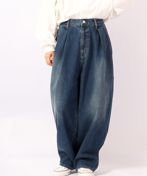 新品未着用タグ付き　イシカワラボ　大人気別布使いデニムパンツ　ネイビー 新品未着用タグ付き イシカワラボ 大人気別布使いデニムパンツ