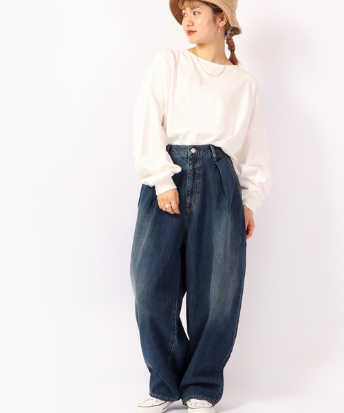 FUNALIVE(ファンアライブ)の「cotopone F/タックペグトップデニムパンツ(デニムパンツ・レディース・インディゴブルー/ネイビー系・2/1)」の11枚目の写真