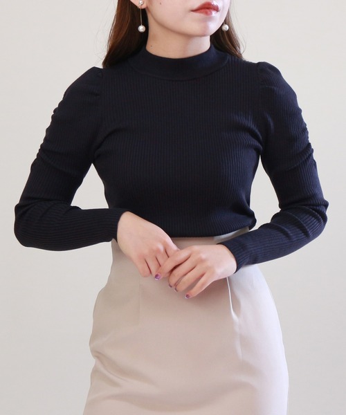 ASTORIA ODIER（アストリアオディール）の「パワショルニットプルオーバー（ニット/セーター・レディース・ブラック/ネイビー/アイボリー/ホワイト×ブラック/ピンクベージュ・SMALL/MEDIUM）」の22枚目の写真