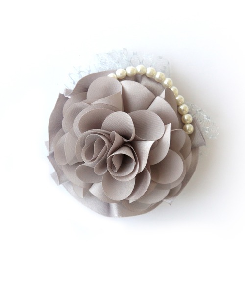 RUIRUE BOUTIQUE（ルイルエブティック）の「フラワーオーガンジーコサージュ（ブローチ/コサージュ・レディース・ベージュ/ネイビー/ピンク/ラベンダー/アイボリー・FREE）」の5枚目の写真