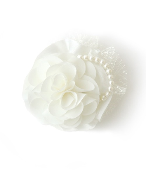 RUIRUE BOUTIQUE（ルイルエブティック）の「フラワーオーガンジーコサージュ（ブローチ/コサージュ・レディース・ベージュ/ネイビー/ピンク/ラベンダー/アイボリー・FREE）」の3枚目の写真