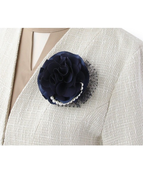 RUIRUE BOUTIQUE（ルイルエブティック）の「フラワーオーガンジーコサージュ（ブローチ/コサージュ・レディース・ベージュ/ネイビー/ピンク/ラベンダー/アイボリー・FREE）」の7枚目の写真