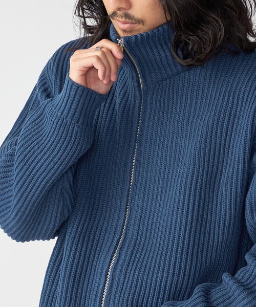 SHIPS(シップス)の「*SHIPS:〈手洗い可能〉リラックスフィット 畔編み ドライバーズ ニット ジップ カーディガン(カーディガン/ボレロ・メンズ・グリーン/オレンジ/ネイビー/ロイヤルブルー・SMALL/MEDIUM/LARGE/X-LARGE)」の12枚目の写真