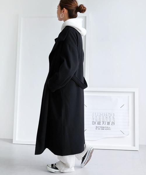 andme（アンドミー）の「裏起毛カレッジロゴ刺繍スウェットパーカー（パーカー・レディース・ブルー/ブラック/ボルドー/オートミール・M/L）」の7枚目の写真