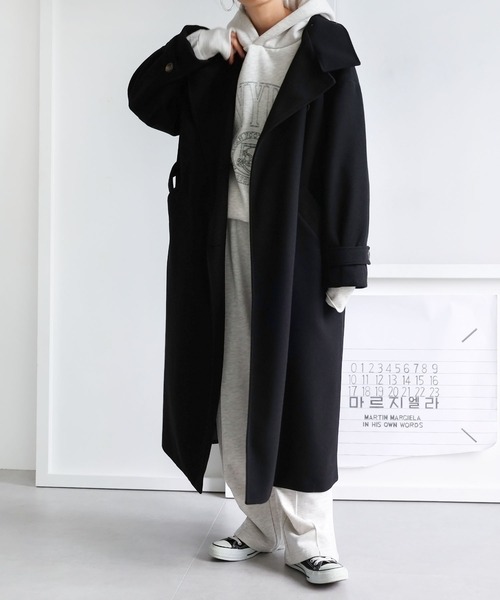 andme（アンドミー）の「裏起毛カレッジロゴ刺繍スウェットパーカー（パーカー・レディース・ブルー/ブラック/ボルドー/オートミール・M/L）」の6枚目の写真