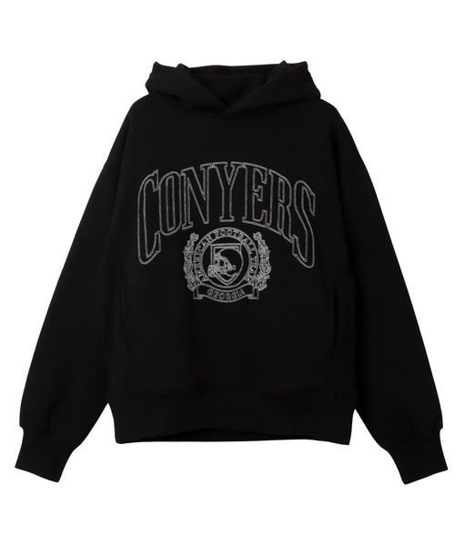 andme（アンドミー）の「裏起毛カレッジロゴ刺繍スウェットパーカー（パーカー・レディース・ブルー/ブラック/ボルドー/オートミール・M/L）」の11枚目の写真