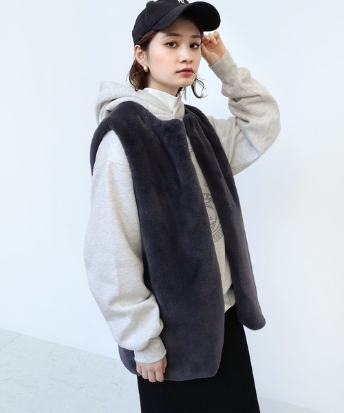 andme（アンドミー）の「裏起毛カレッジロゴ刺繍スウェットパーカー（パーカー・レディース・ブルー/ブラック/ボルドー/オートミール・M/L）」の14枚目の写真