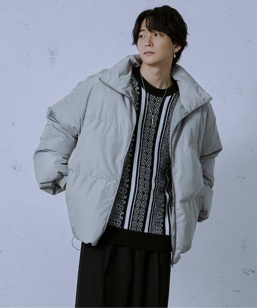 Ellno Loset（エルノロゼット）の「ボリュームエコダウンジャケット（ダウンジャケット/コート・メンズ・ブラック/ライトグレー・MEDIUM/LARGE）」の8枚目の写真