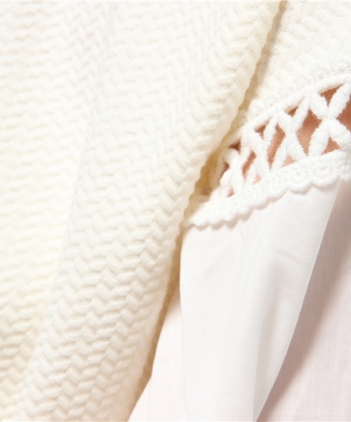 mystic(ミスティック)の「袖布帛切替プルオーバー(Tシャツ/カットソー・レディース・ホワイト/ネイビー/ブラック/ベージュ・フリ-)」の12枚目の写真