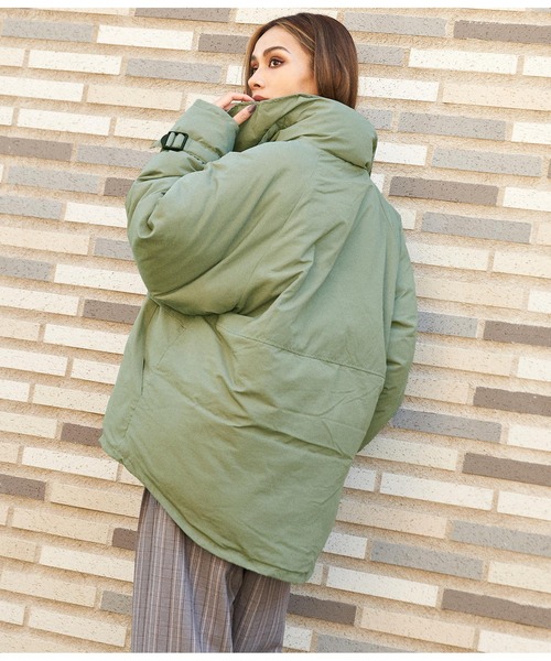 ANAP（アナップ）の「中綿スタンドベルトジャケット（ダウンジャケット/コート・レディース・アイボリー/ブラック/カーキ・FREE）」の7枚目の写真