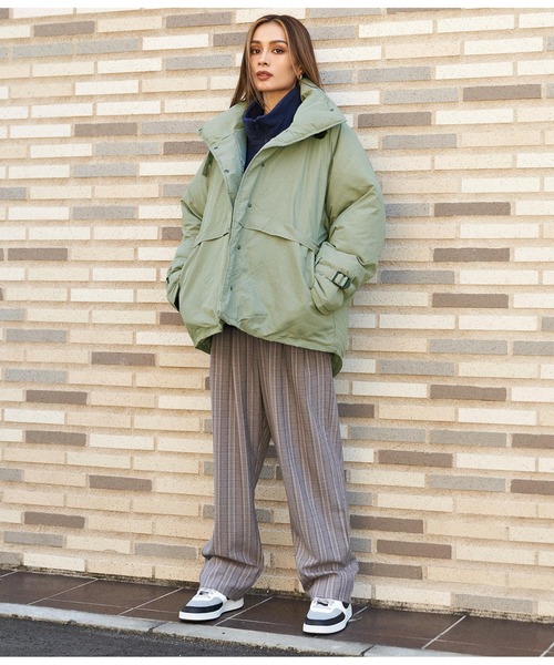 ANAP（アナップ）の「中綿スタンドベルトジャケット（ダウンジャケット/コート・レディース・アイボリー/ブラック/カーキ・FREE）」の15枚目の写真