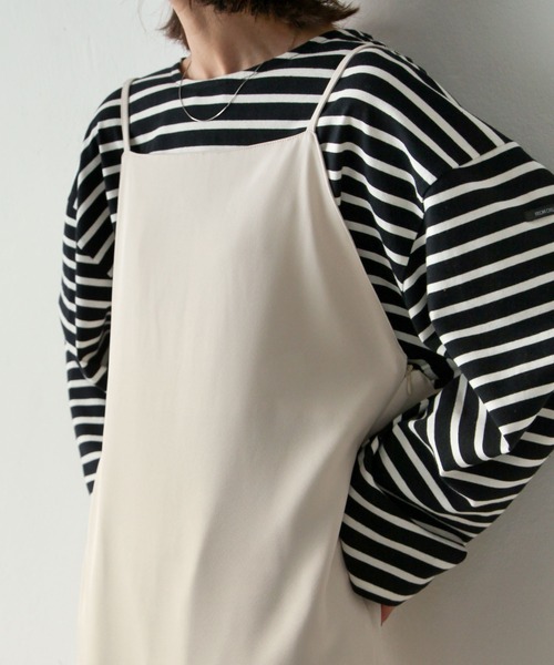 Chillfar(チルファー)の「ロングキャミワンピース(ワンピース・レディース・グレー/ブラック/カーキ/アイボリー/ダークブラウン・LARGE/MEDIUM)」の7枚目の写真