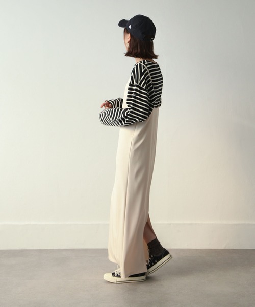 Chillfar(チルファー)の「ロングキャミワンピース(ワンピース・レディース・グレー/ブラック/カーキ/アイボリー/ダークブラウン・LARGE/MEDIUM)」の10枚目の写真