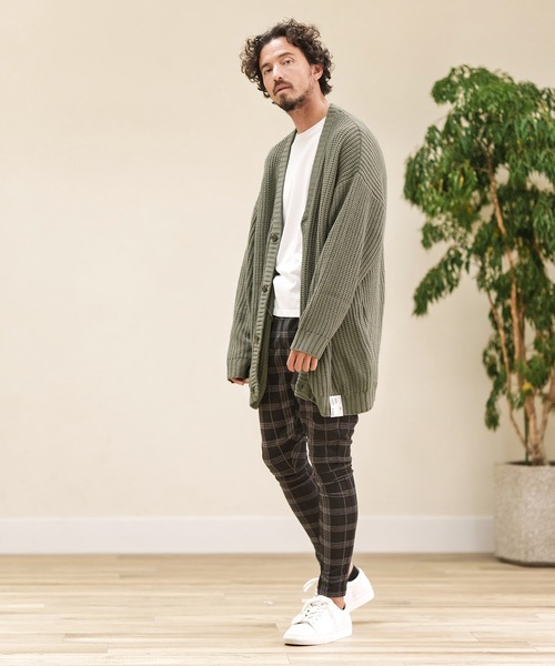 CAMBIO(カンビオ)の「mcg3159-AZEAMI 5G Loose Knit Cardigan カーディガン(カーディガン/ボレロ・メンズ・ブラックミックス/グリーン/ブラック/グレー・M/L)」の15枚目の写真