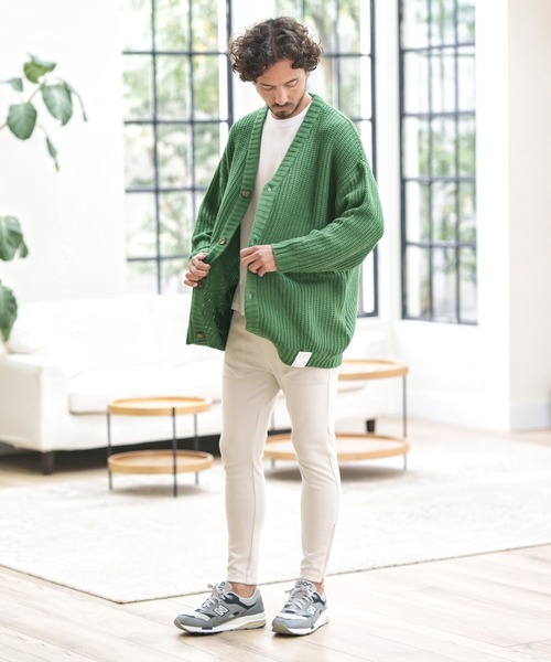 CAMBIO(カンビオ)の「mcg3159-AZEAMI 5G Loose Knit Cardigan カーディガン(カーディガン/ボレロ・メンズ・ブラックミックス/グリーン/ブラック/グレー・M/L)」の20枚目の写真
