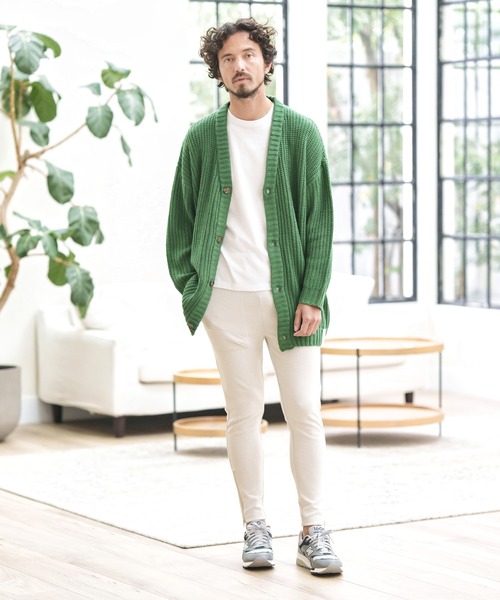 CAMBIO(カンビオ)の「mcg3159-AZEAMI 5G Loose Knit Cardigan カーディガン(カーディガン/ボレロ・メンズ・ブラックミックス/グリーン/ブラック/グレー・M/L)」の21枚目の写真